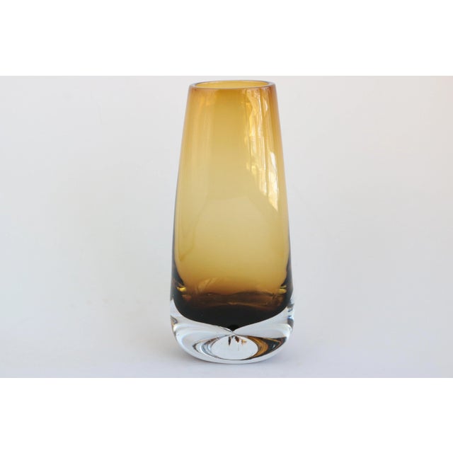 Bo Borgstrom Svensk Form Seda Amber Vase in Amber For Sale - Image 9 of 9