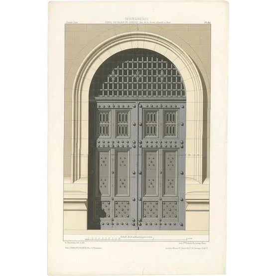 Delarue, Architecture Illustration of the Palace of Justice in Paris, 1880, Print For Sale - Image 5 of 5