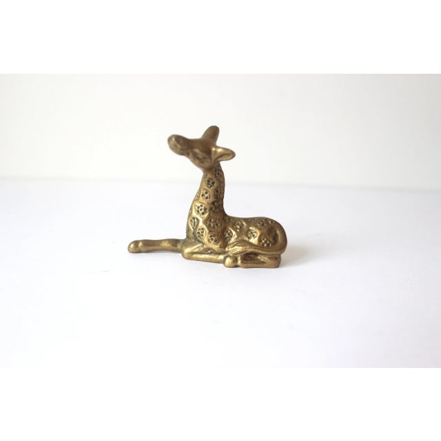 Brass Vintage Small Pair of Vintage Brass Giraffe Figurines For Sale - Image 8 of 8