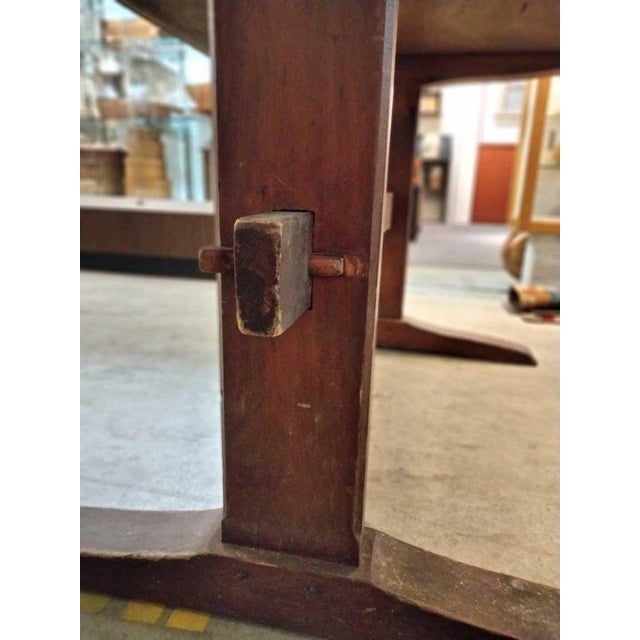 Rustic 19thc Trestle Table in Original Surface For Sale - Image 3 of 5