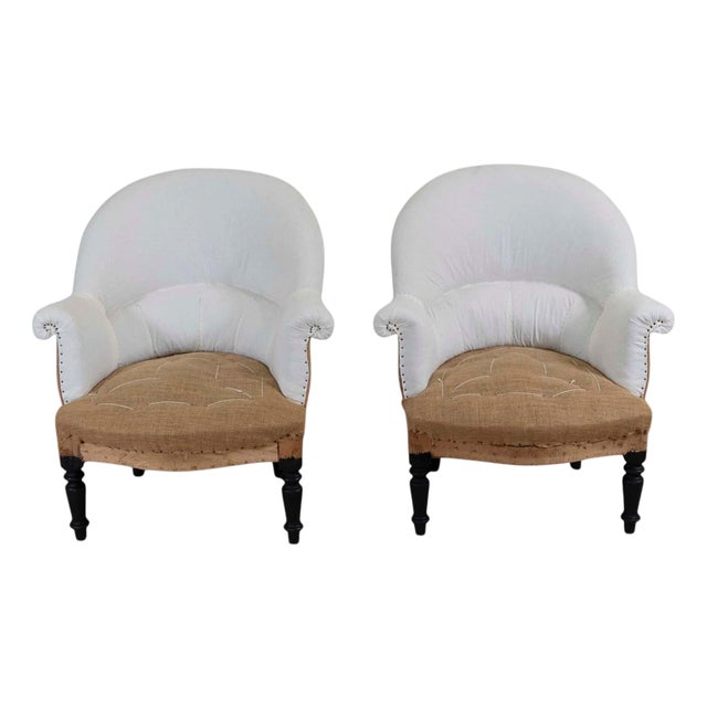 Pair of 19th Century French Chairs, Ready to Upholster For Sale