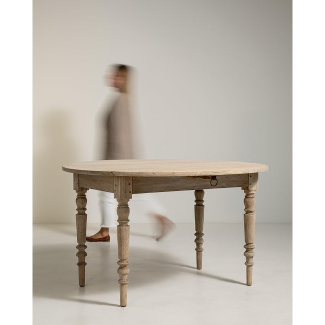 French Country Oak Drop-Leaf Table, Antique, France, 19th Century For Sale - Image 3 of 13