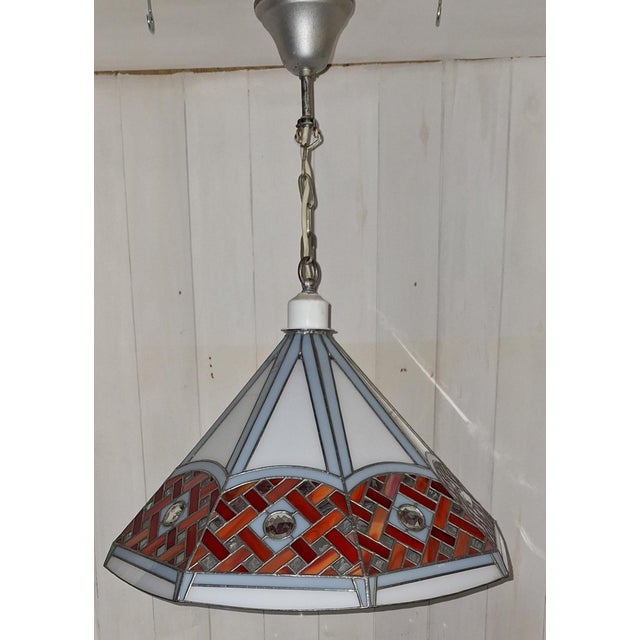 Vintage Glass Pendant, 1970s, in Very Good conditions. Designed 1970 to 1979 Up to 250V (Europe/UK Standard).The wiring of...