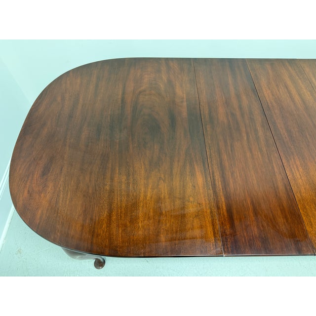Brown Henkel Harris 2211 29 Solid Mahogany Queen Anne Dining Table For Sale - Image 8 of 16