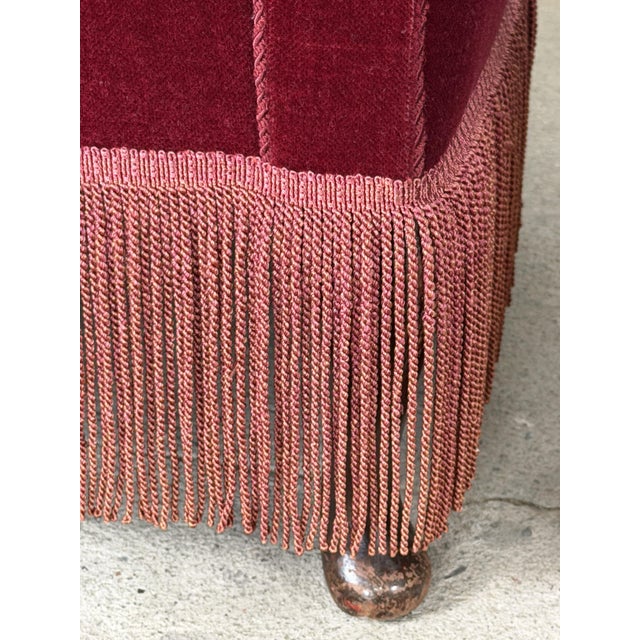 Red Danish Lounge Chairs in Burgundy Velvet and Beech, 1950s, Set of 2 For Sale - Image 8 of 9