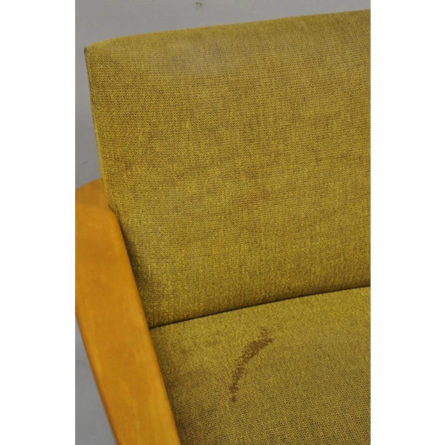 Vintage Mid Century Modern Blonde Wood Paul McCobb Style Paddle Arm Lounge Chair For Sale In Philadelphia - Image 6 of 12