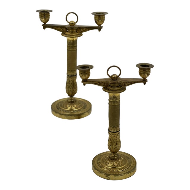 Pair of 19th Century French Directoire Candelabra For Sale