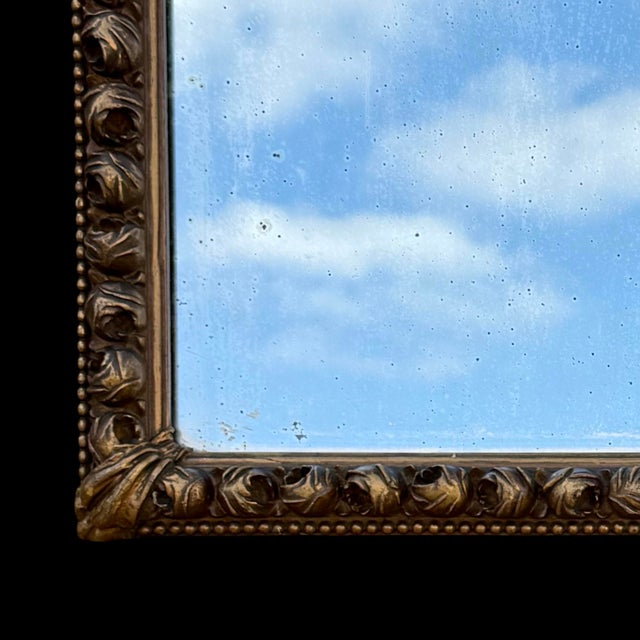 Antique Italian Florentine Wall Mirror – Giltwood Frame With Rococo Details For Sale - Image 9 of 11