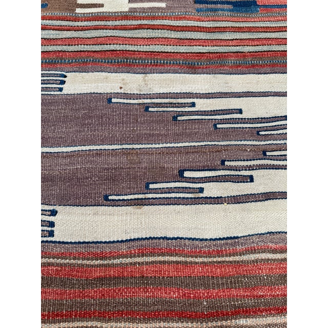 6ft 4in × 10ft Handwoven Kilim-Style Flatweave Area Rug, Vintage For Sale - Image 4 of 12