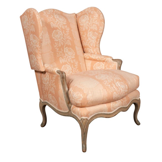 Louis XV Painted Duchesse Brisee A' Oreilles - Chair & Ottoman For Sale - Image 9 of 12