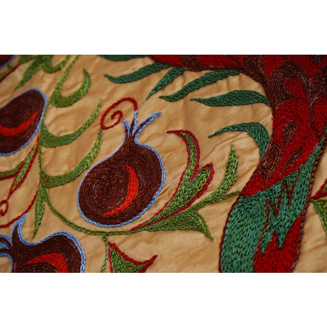 Hand-Embroidered Peacock Suzani Runner For Sale In New York - Image 6 of 12