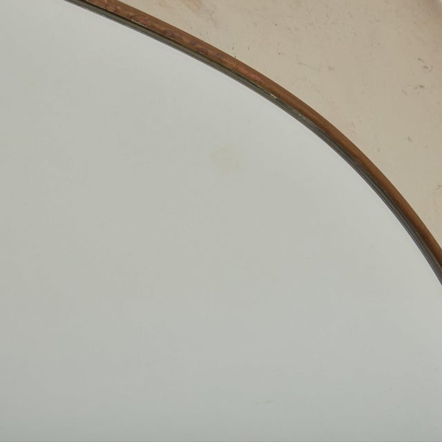 Metal Modern Brass Mirror with Rounded Corners, France 20th Century For Sale - Image 7 of 12