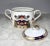 Ceramic 1990s Royal Crown Derby Rutland Sugar Bowl and Creamer - Blue & Rust Flowers, Gold Lattice Design, Gold Trim- 2 Pieces For Sale - Image 7 of 11