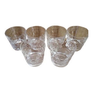 Antique Hampton by Imperial Glass Set 6 Vintage Crystal Tumbler Glasses For Sale
