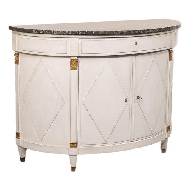 Mid 19th Century French Neoclassical Marble Top Demi-Chest For Sale