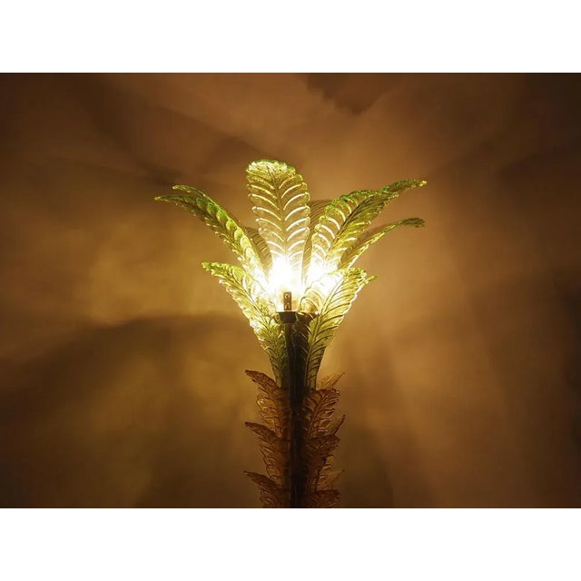 1970s Italian Palma Lamp in Murano Glass, Italy, 1970s For Sale - Image 5 of 12
