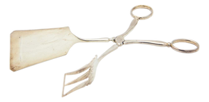 Plain Silver Salad or Bread Tongs
