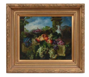 Giltwood Carved Frame Artwork Oil Painting Still Life