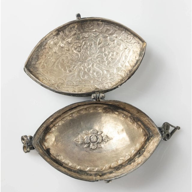 Antique Enameled Silver Middle Eastern Islamic Quran Box For Sale - Image 9 of 10