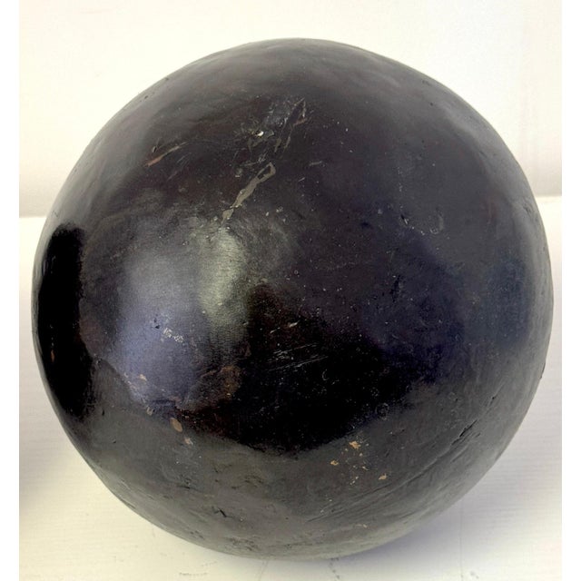 Pair of Modern Artisan Bronze Garden 8" Balls/Spheres, Late 20th Century For Sale - Image 17 of 18