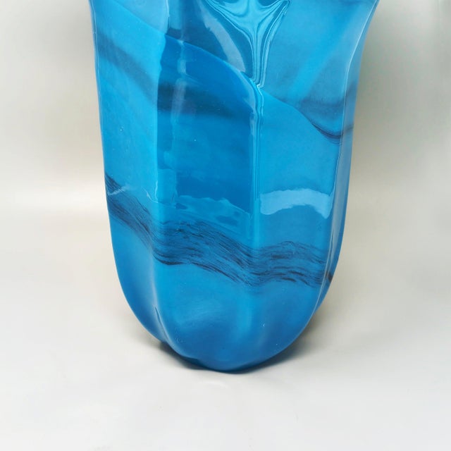 Glass Vintage Fazzoletto Murano Glass Vase by Dogi, Italy, 1970s For Sale - Image 7 of 8
