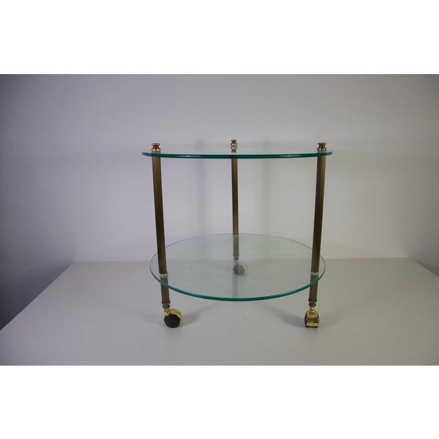 1950s French Brass and Glass Bar Cart, 1950s For Sale - Image 5 of 12