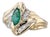 0.69ctw Marquise Emerald Diamond Ring 14k Yellow Gold Size 6.75 Bypass For Sale