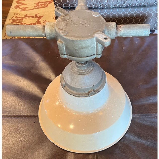 White 1940s Crouse-Hinds Vintage Vdb Industrial Light Pendant Fixtures - Set of 3 For Sale - Image 8 of 12