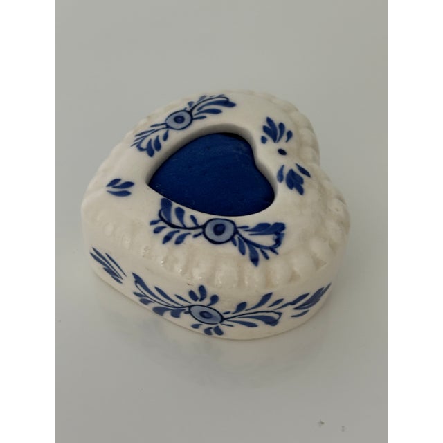 Traditional Vintage Delft Hand Painted Blue Pin Cushion For Sale - Image 3 of 6