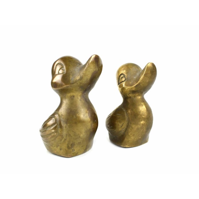 Vintage solid brass duck set is unique home décor, great for your bookshelf, nursery room, or add it to your collection....