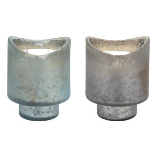 Red Currant Scented Soy Candle with Frosted Glass Holder (Set of 2) For Sale
