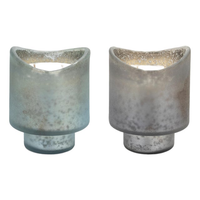 Red Currant Scented Soy Candle with Frosted Glass Holder (Set of 2) For Sale