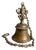 Antique Bronze Ganesha Temple Hanging Bell 10" 5lbs+ w/ Custom 24" Brass Chain For Sale