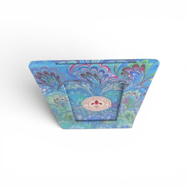 Late 20th Century Italian Marbled Paper Firenze Tabletop Picture Frame For Sale - Image 5 of 11