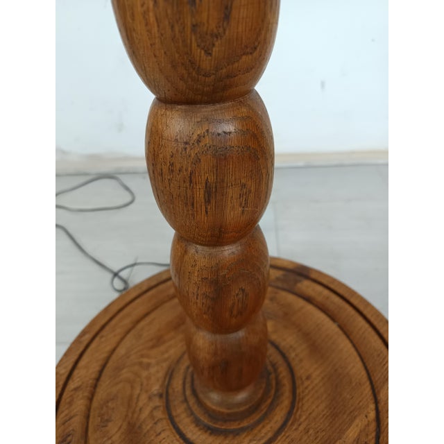 Brutalist Oak Floor Lamp by Dudouyt, 1940s For Sale - Image 9 of 15