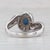 1ctw Blue Sapphire Diamond Bypass Ring 14k White Gold Size 7 Engagement For Sale - Image 4 of 8