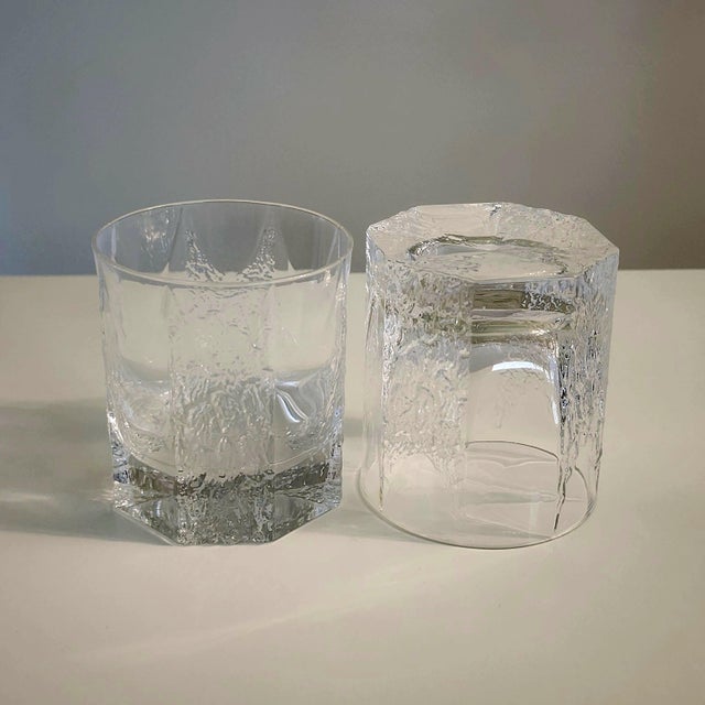 1970s Shot Glasses Iittala Timo Sarpaneva Kalinka Brutalist Rock Crystal - Set of 6 For Sale - Image 12 of 17