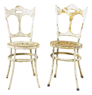French White Iron Garden Chairs, 1900s, Set of 2