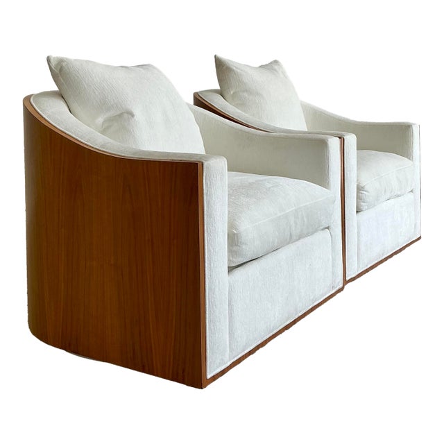 Vintage Kreiss Mambo Wood Swivel Chairs - A Pair For Sale