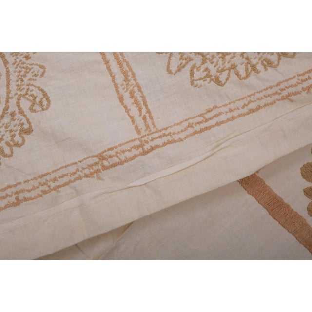 Suzani White Washed Tribal Tapestry - Uzbek Table Cloth For Sale - Image 10 of 12
