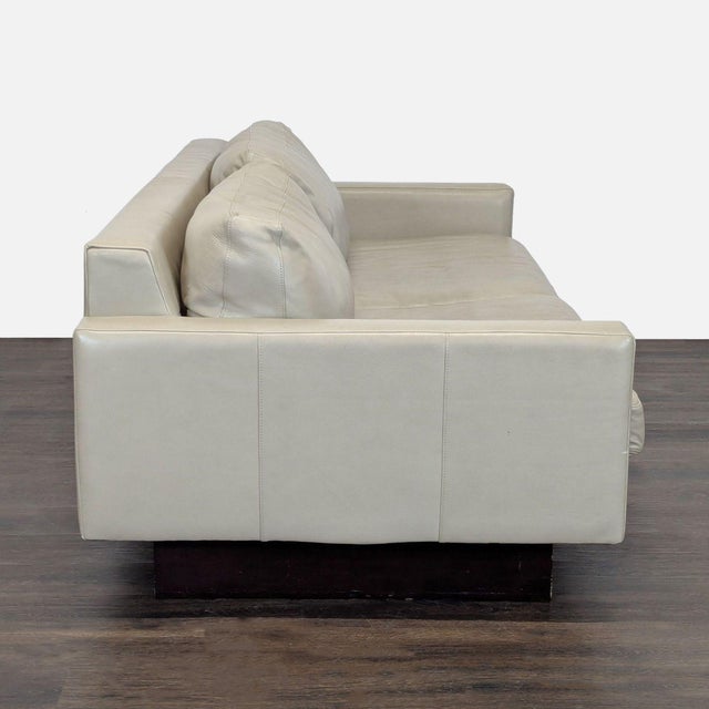 Room & Board Room and Board Pierson 3-Seat Modern Leather Sofa in Light Beige For Sale - Image 4 of 8