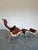 DUX 1980s Brown Leather Pernilla Chair and Ottoman by Bruno Mathsson for Dux Sweden, 2 Pieces For Sale - Image 4 of 14
