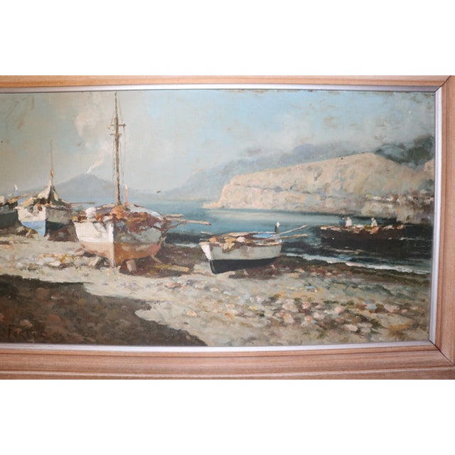 Up for sale is a wonderful antique original F.G. FORTIS nautical oil painting. It's painted on a board with a lovely...