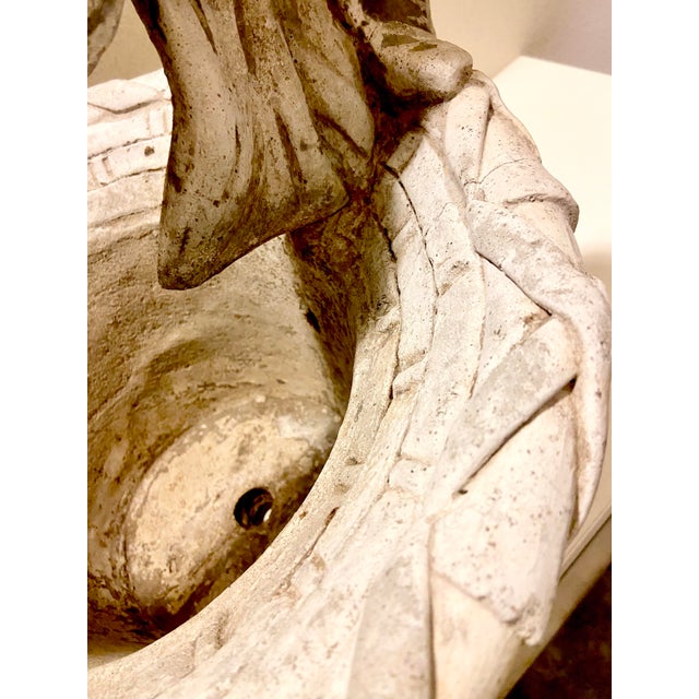 1960s Mid- Century Concrete Planter Basket With Handle, Woven Design and a Bow Detail. For Sale - Image 9 of 12