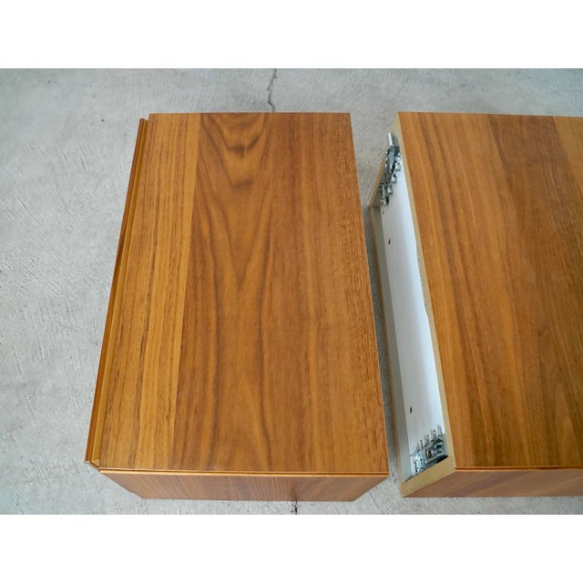 Mid-Century Modern Style Floating Walnut Nightstands - A Pair For Sale - Image 9 of 12