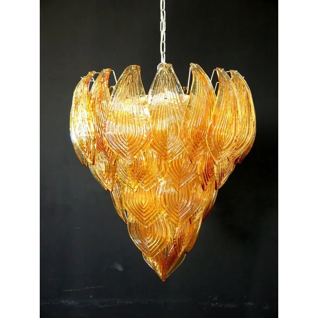 Murano Murano Felci Chandelier 52 Amber Glass For Sale - Image 4 of 5