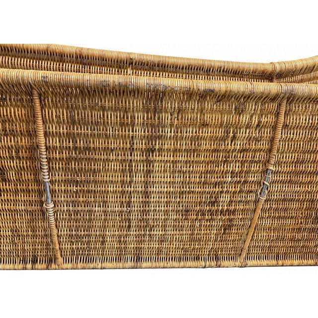 Sculptural Woven Rattan Chaise Lounge, Italy 1960 For Sale - Image 9 of 10