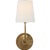 Thomas O'Brien for Visual Comfort Signature Vendome Single Sconce in Hand-Rubbed Antique Brass with Linen Shade For Sale