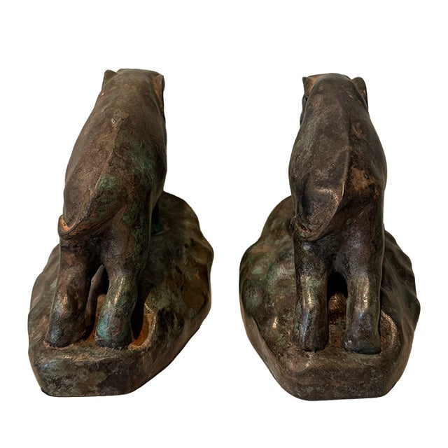 Vintage Bronze Elephant Bookends For Sale - Image 4 of 14