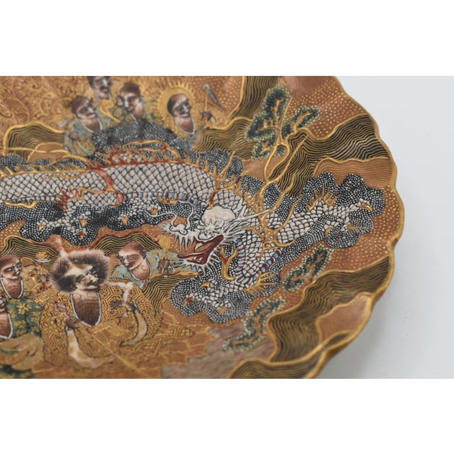 Late 19th Century Late 19th Century Japanese Satsuma Dish From the Meiji Period For Sale - Image 5 of 9
